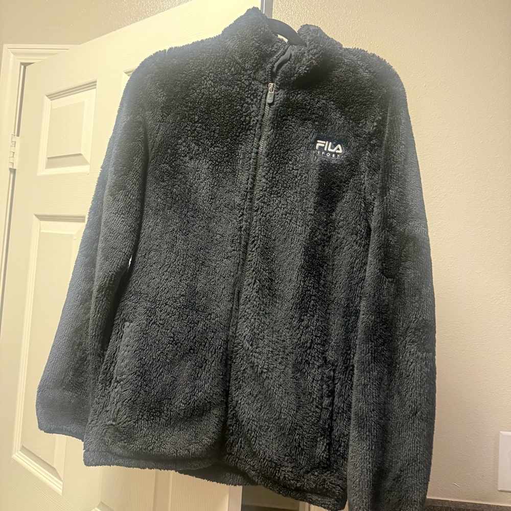 Fila Kids Plush Full-Zip Jacket in Black